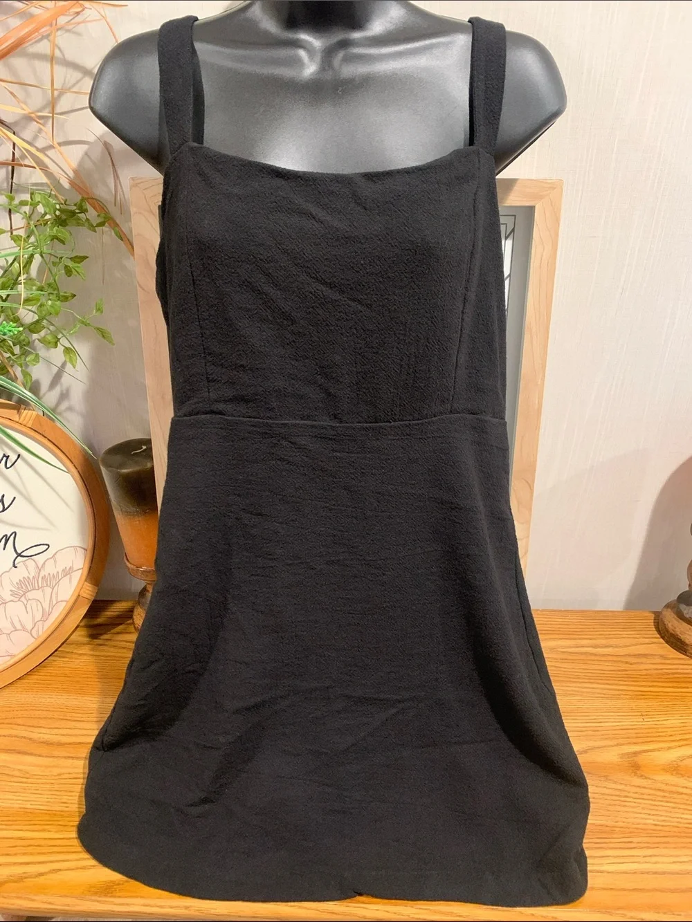 Free People Black Button-Back Backless Mini Sundress - Picture 4 of 16